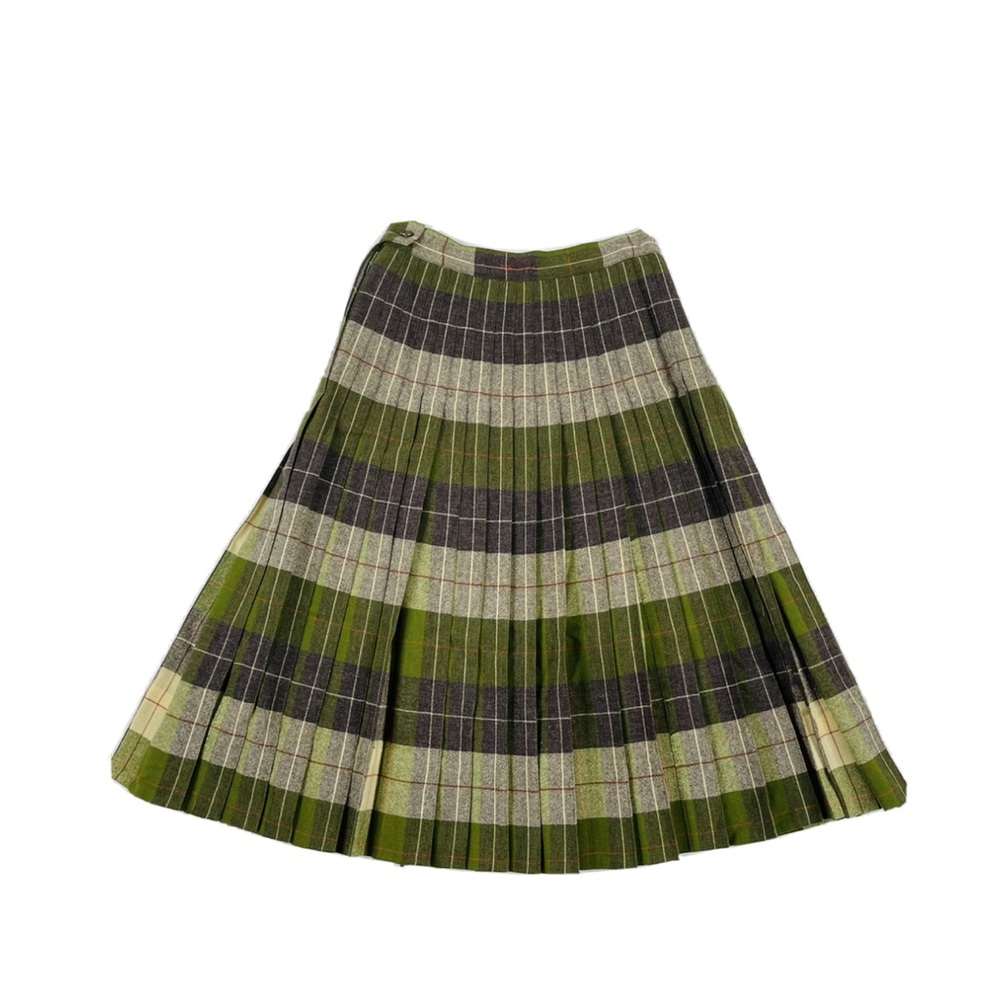 Vintage 70s Wool Plaid Accordion Skirt - Picture 1 of 6
